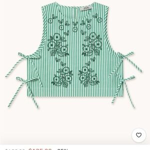 NWT Tiny Big Sister Striped Embroidered Top